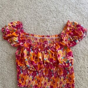 SHEIN Multicolor Floral Puff Sleeve Blouse